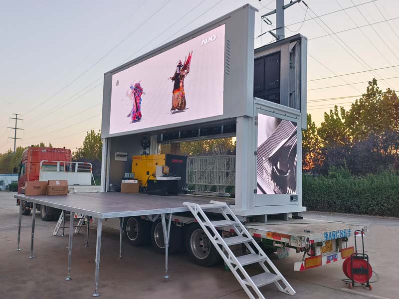 led advertising van body with stage